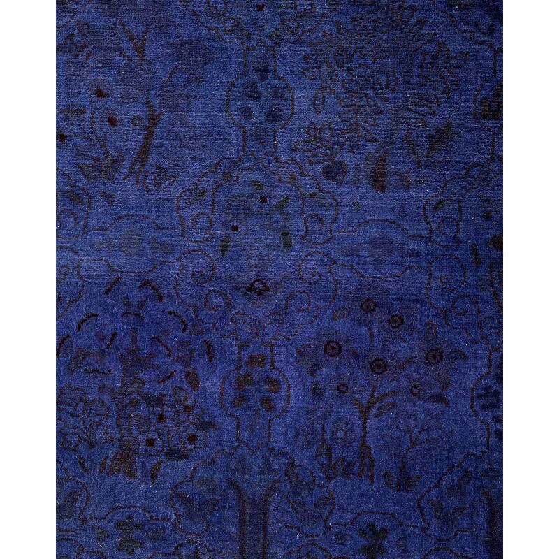 Fine Vibrance, One-of-a-Kind Hand-Knotted Runner Rug - Purple, 2' 8" x 19' 10" - 2' 8" x 19' 10"