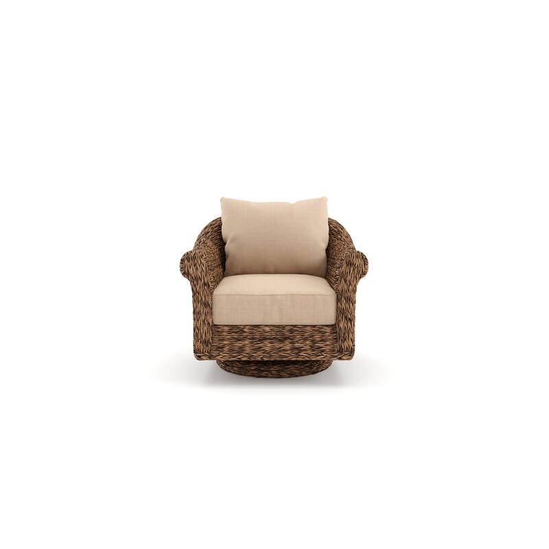 Cayman Sunbrella Swivel Glider Lounge Chair, Heritage Brown