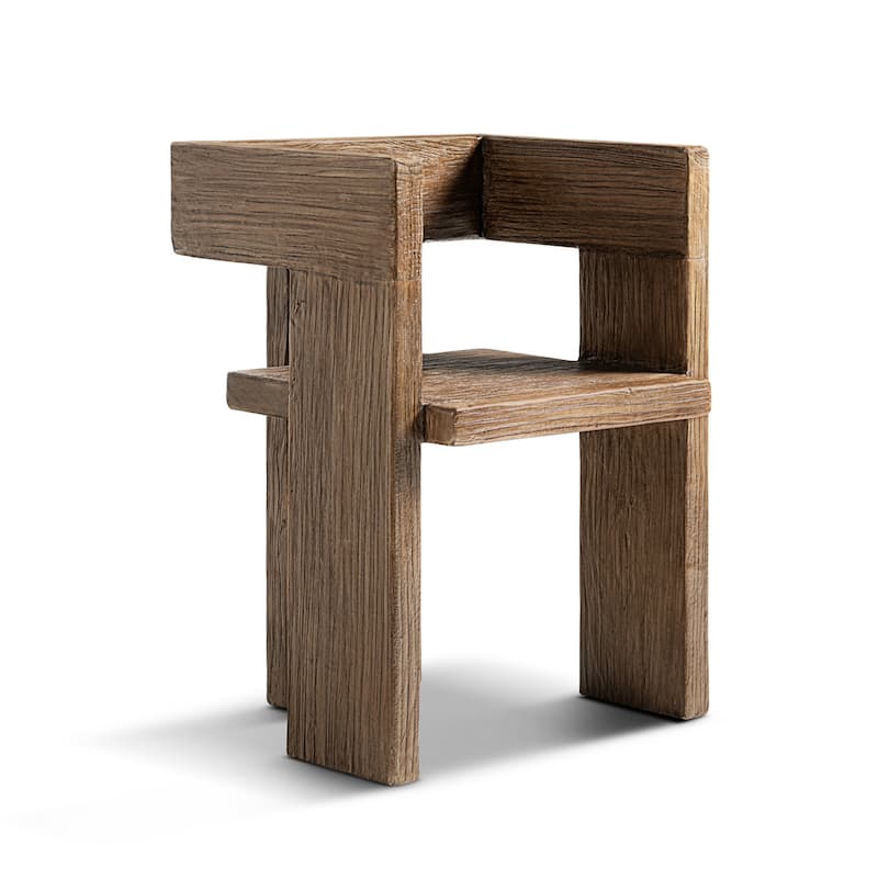 Jennifer Taylor Home Avenel Solid Reclaimed Elm Sculptural Block Accent Chair
