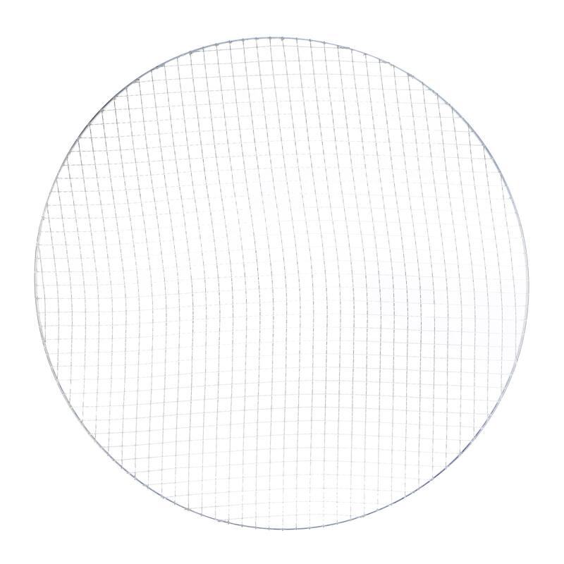 Round BBQ Grill Net 17.5" Dia Galvanized Iron Barbecue Mesh Mat for Baking