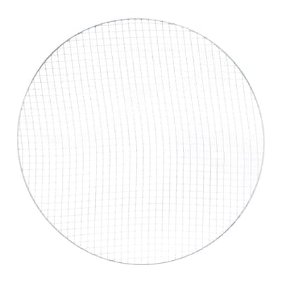 Round BBQ Grill Net 17.5" Dia Galvanized Iron Barbecue Mesh Mat for Baking