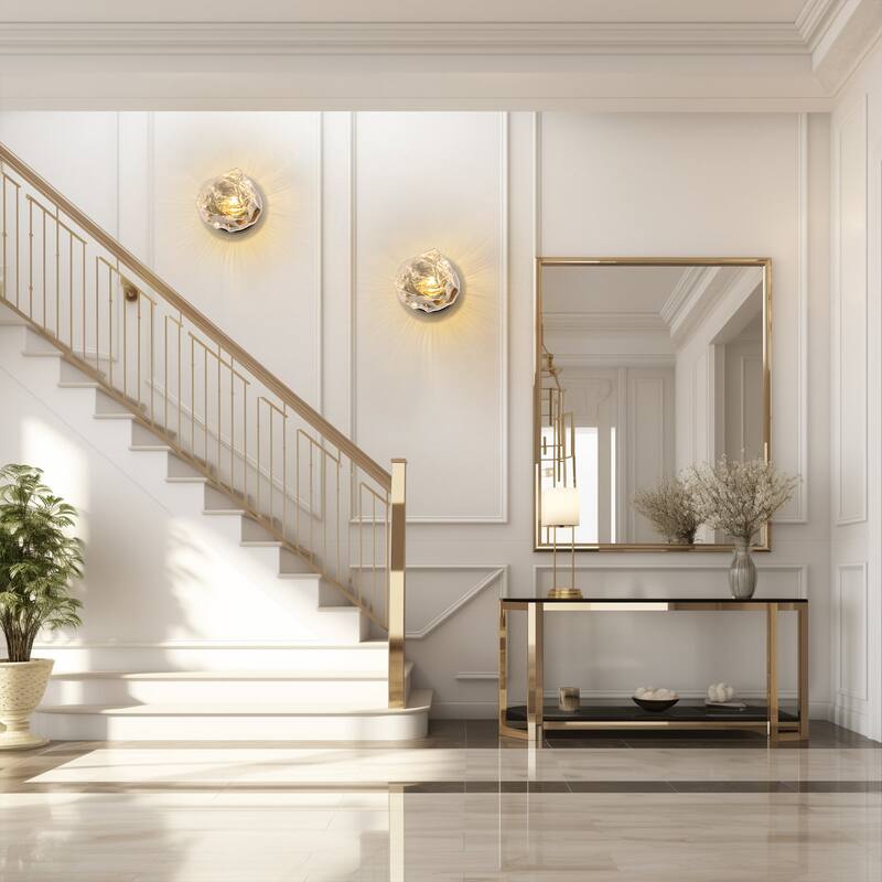 1-Light Modern Glass Wall Sconce - Clear Glass Shade Wall Light for Living Room, Bedroom, and Hallway