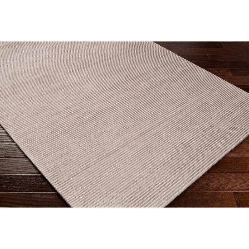 Elle Handmade Striped Solid Viscose Area Rug