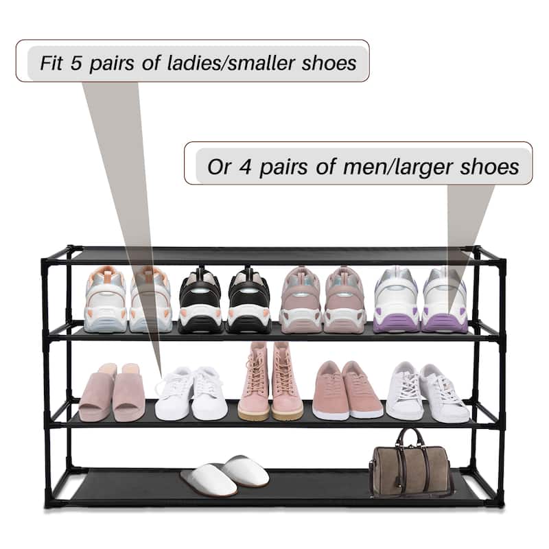 Modern Waterproof Shoe Rack Organizer Tower for Small Spaces Black
