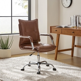Zarina Mid-century Modern Swivel Height-adjustable Office Chair with Tufted Back by HULALA HOME