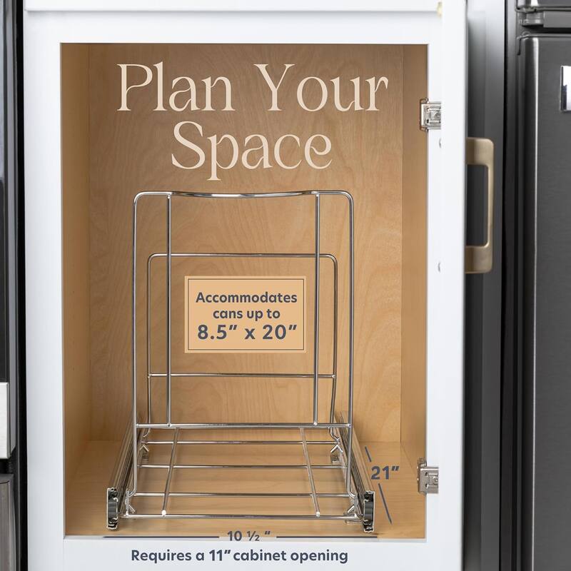 Hold N' Storage Pull Out Trash Can Under Cabinet - Trash Can Not Included, Heavy Duty