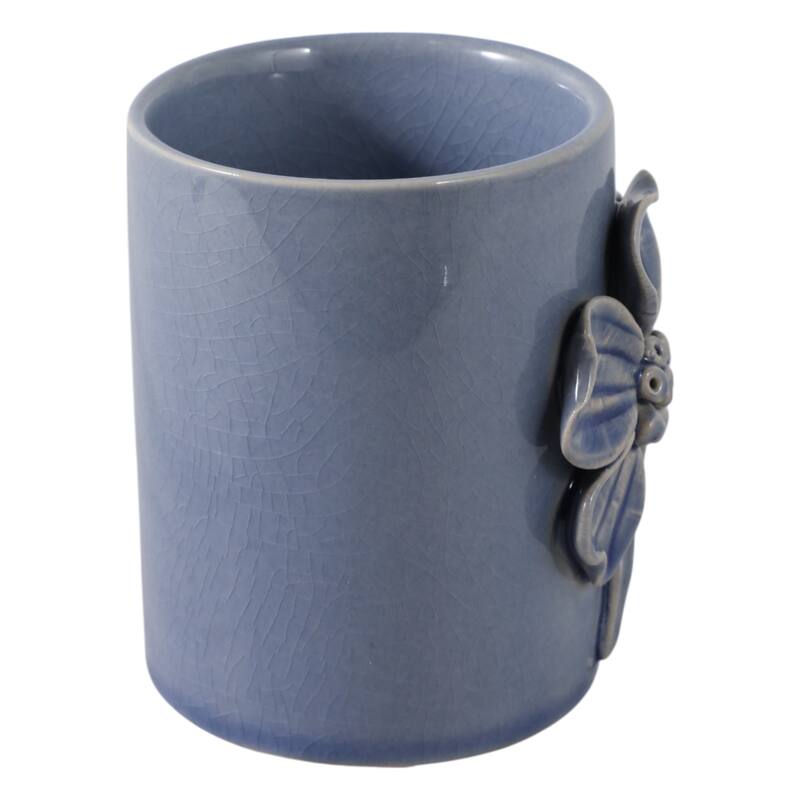 Ceramic Cute Pencil Cup Decorative Flower Office Desk Accessory