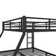 preview thumbnail 6 of 9, Black Queen over King Size Metal Bunk Bed with Fence, Ladder, Space-Saving and Noise Reduced for Teens and Adults