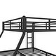 preview thumbnail 6 of 9, Queen over King Size Metal Bunk Bed with Fence, Ladder, Space-Saving and Noise Reduced for Teens and Adults
