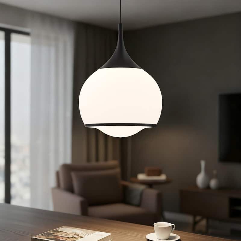 Maxax 1-Light Dimmable Integrated LED Pendant - Black - 14''