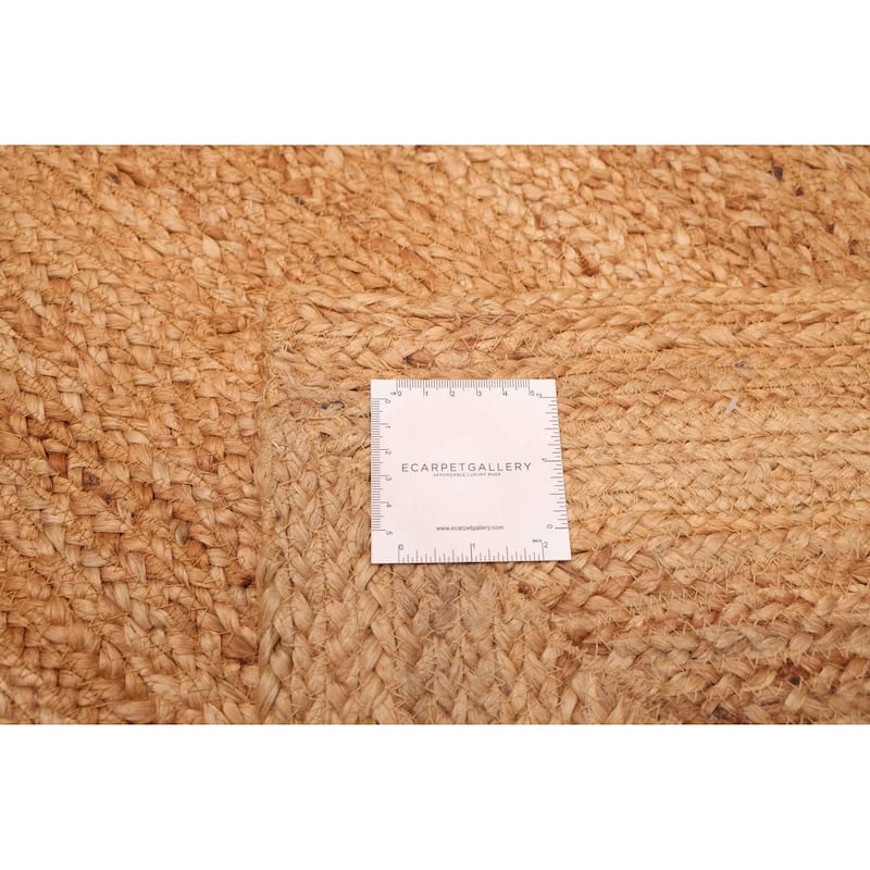 ECARPETGALLERY Braided Weave Palas Denizli Tan Jute Rug - 5'4 x 7'4