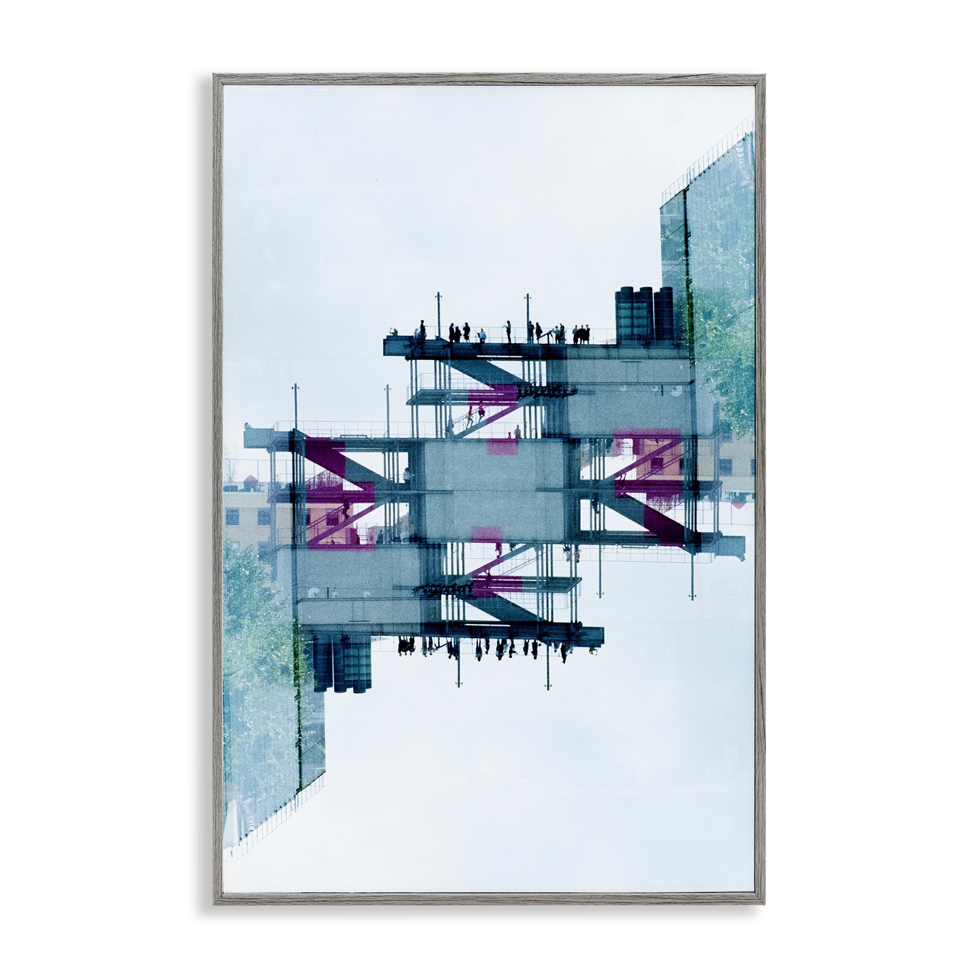 Stupell Symmetrical Industrial Structure Framed Giclee Art Design By Robin Vandenabeele