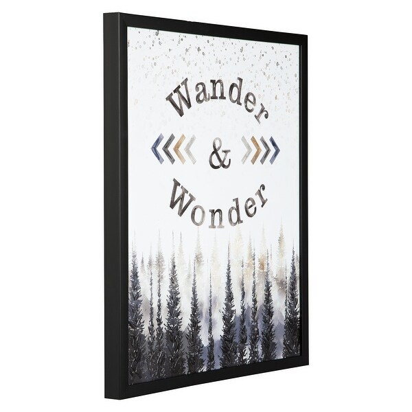 Farryn Contemporary Gray/Brown "Wander & Wonder" Wall Art. Opens flyout.