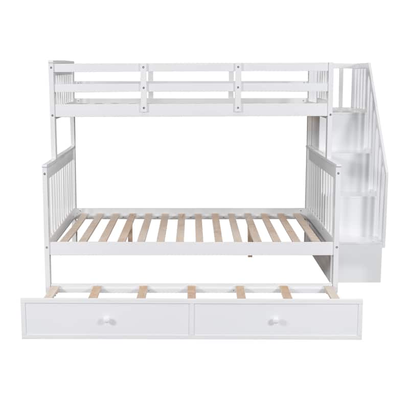 Twin Over Full Bunk Bed with Included Trundle