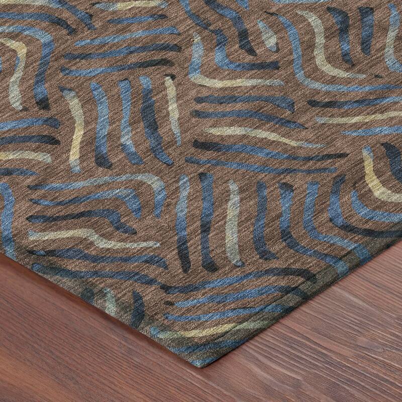 Machine Washable Indoor/ Outdoor Modern Jamie Chantille Rug