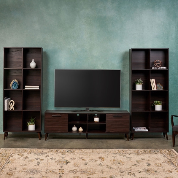 Rubberwood dark outlet wood tv table