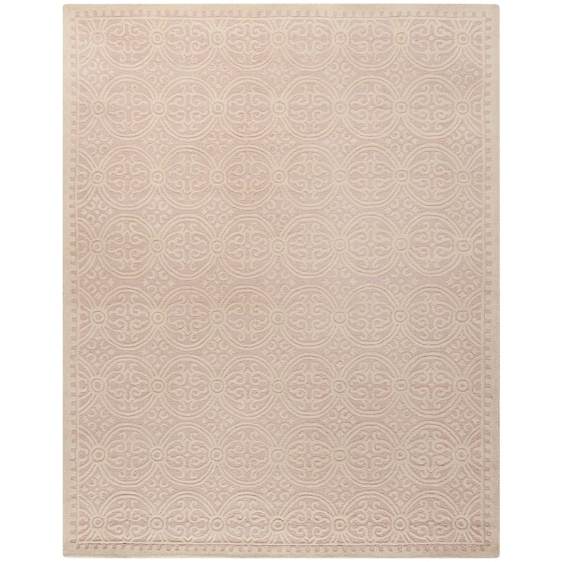 SAFAVIEH Handmade Cambridge Myrtis Moroccan Wool Rug - 11' x 15' - Light Pink/Ivory - Rectangle