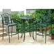 preview thumbnail 1 of 1, Mandalay 3-Piece Outdoor Iron Bar Bistro Set (Set of 3) Verdi Gris