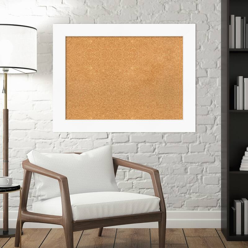Cabinet White Framed Cork Bulletin Memo Board