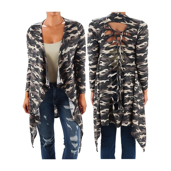 camo duster cardigan