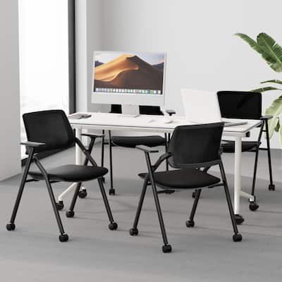 Conference Room Chair Set Stackable with Wheels