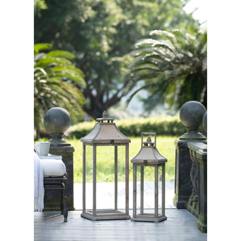 Wooden Candle Lantern Decorative, Hurricane Lantern Holder Decor for Indoor Outdoor, Home Garden Wedding