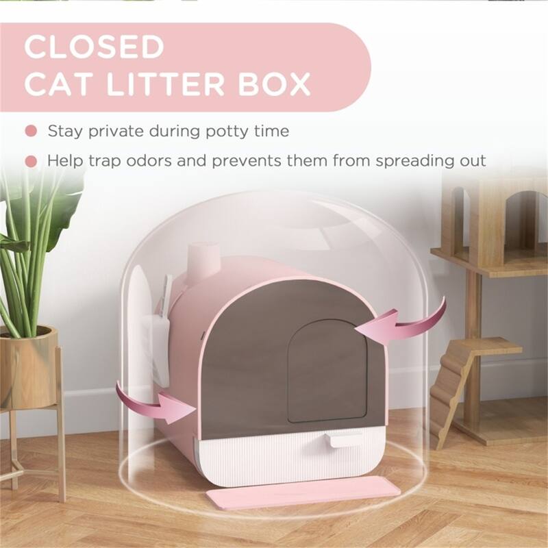 Fully Enclosed Cat Litter Box - 17" L x 17.25" W x 18.5" H