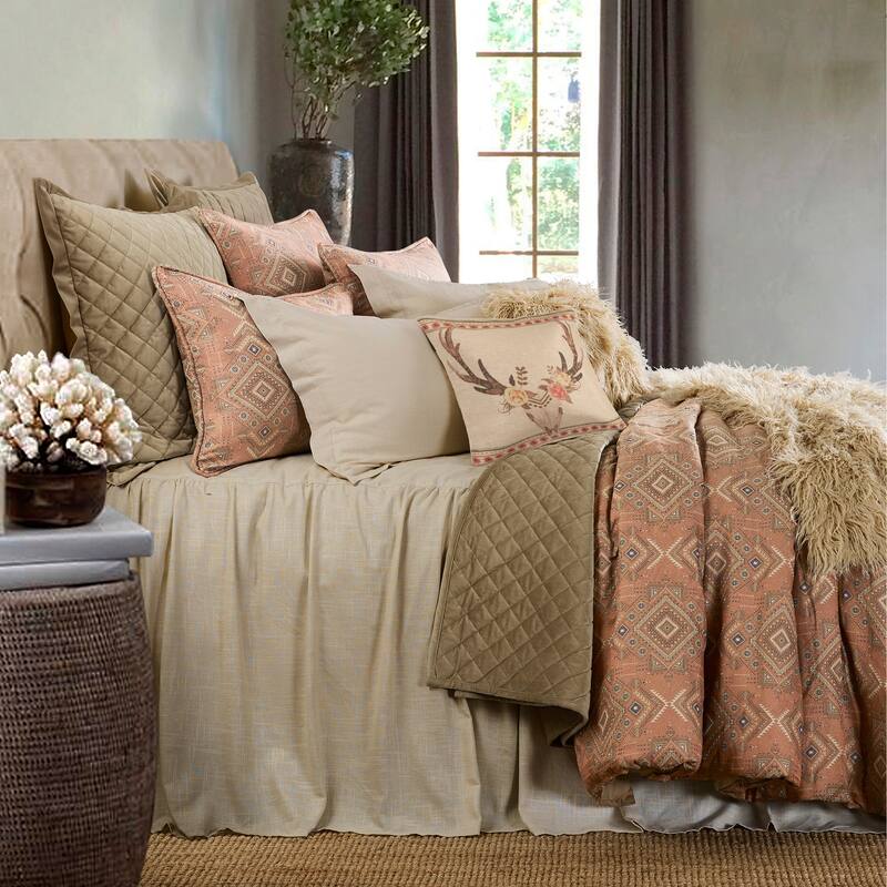HiEnd Accents Luna Washed Linen Tailored Euro Sham, 27"x27"