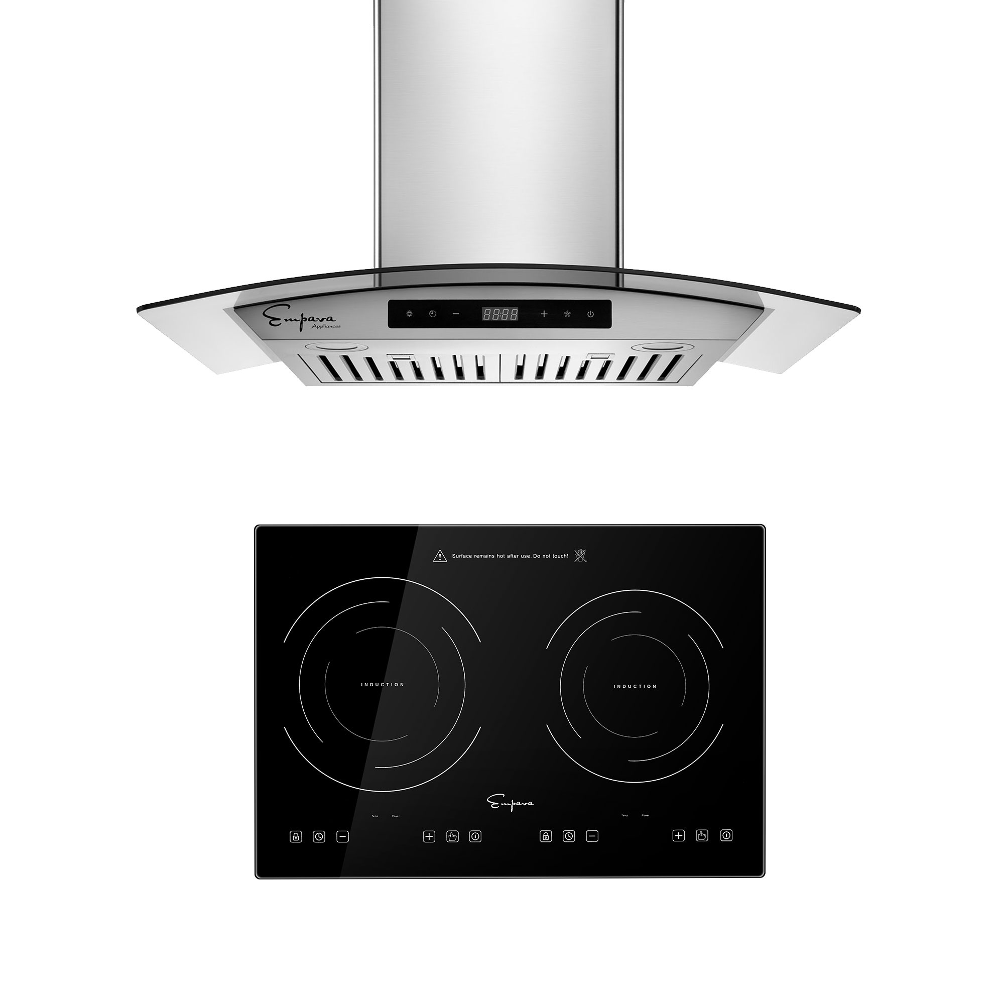 Empava 2 Piece Kitchen Package with 20.5" Induction Cooktop and 30" Ducted Wall Mount Range Hood