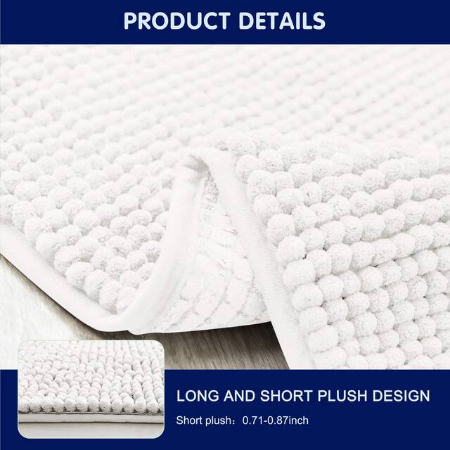 Subrtex Chenille Soft Rugs Super Water Absorbing Shower Mats