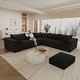 preview thumbnail 74 of 147, Modular Sectional Sofa Corduroy Upholstered Sleeper Sofa Convertible Cloud Accent Couch Deep Seat Chaise Lounge, DIY Combination L-shape with Otto - Black