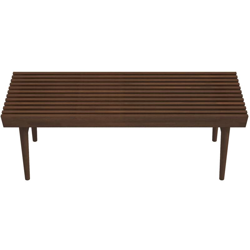 GDFStudio - Mia Mid-Century Modern 47.2" Wide Solid Wood Bench with Natural Walnut Stain Finish - 47.2"W