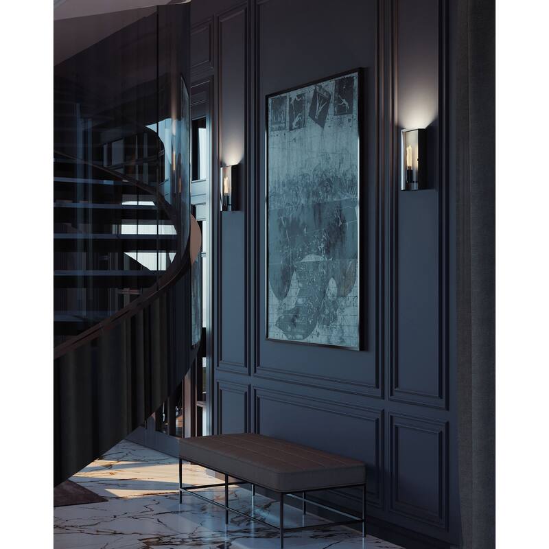 AFX DNAS0714MB Sconce 14" Tall Wall Sconce with Smoke Glass Shade