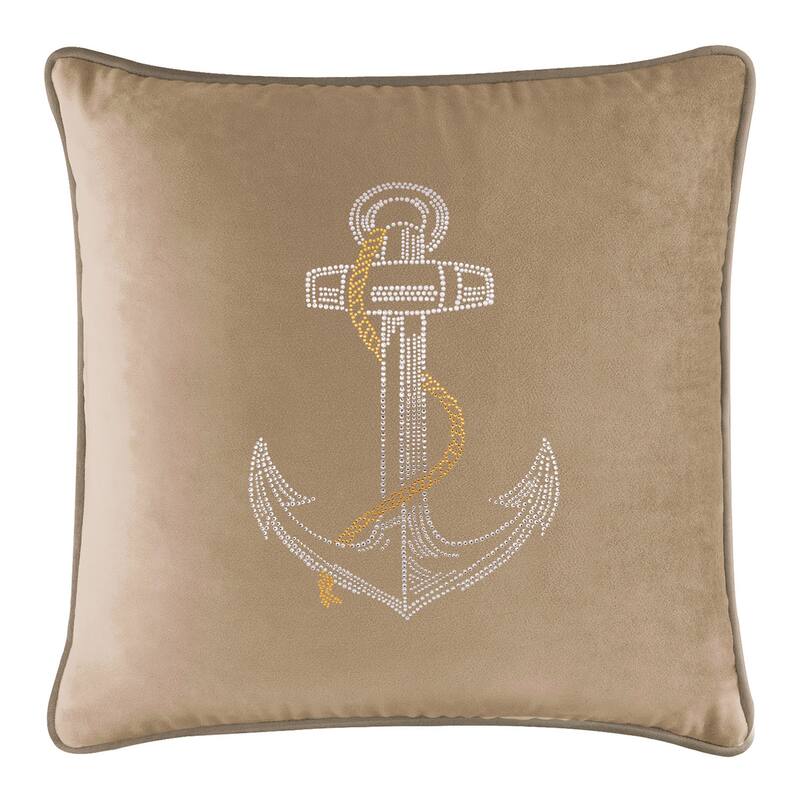 Sparkles Home Rhinestone Anchor Pillow - 20x20 - Champagne