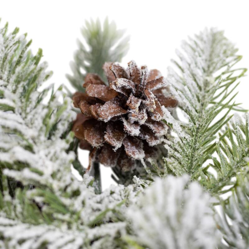 Flocked Pine and Pinecones Artificial Christmas Garland - 5.5' x 10" - Unlit