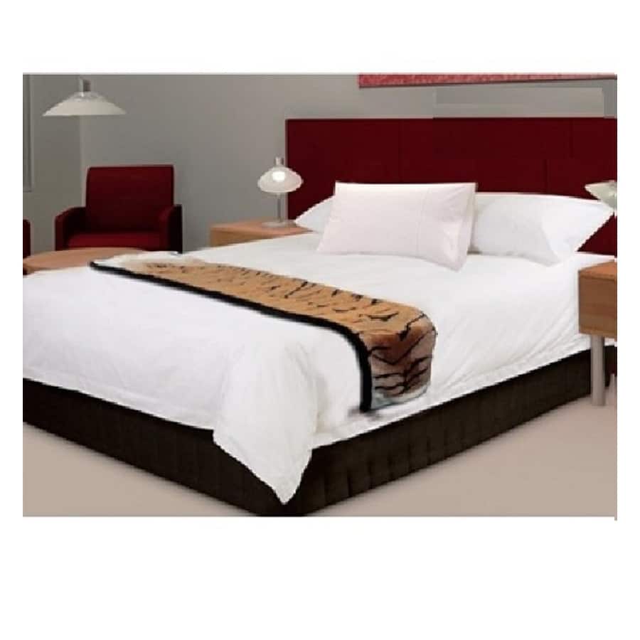 Tiger Print Cotton Bed Runners - 74.25" - Black and Brown - Set of 4