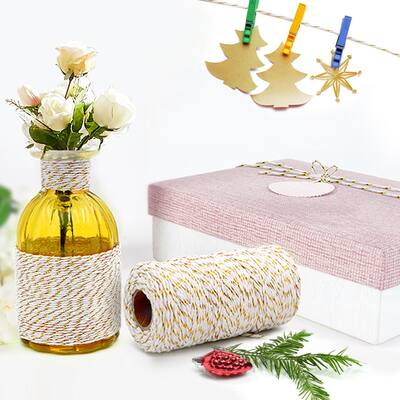 VECELO White Garden Twine Strong Hemp Rope for Gardening Plant Tie Floristry Crafts Gift Wrapping Packing Decor