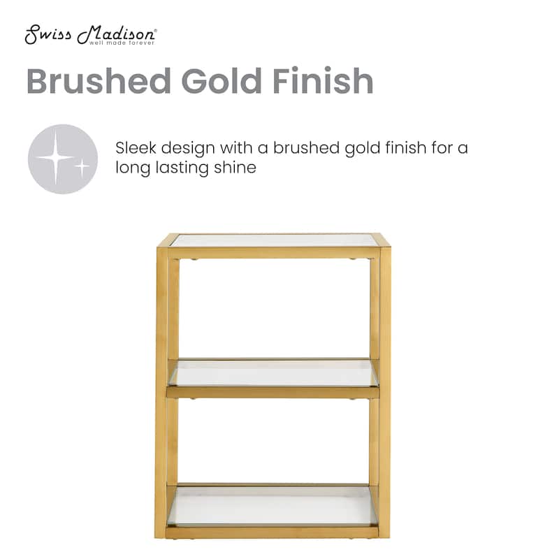 Pierre 16"X20"X10" Wall-Mounted Linen Cabinet In Brushed Gold