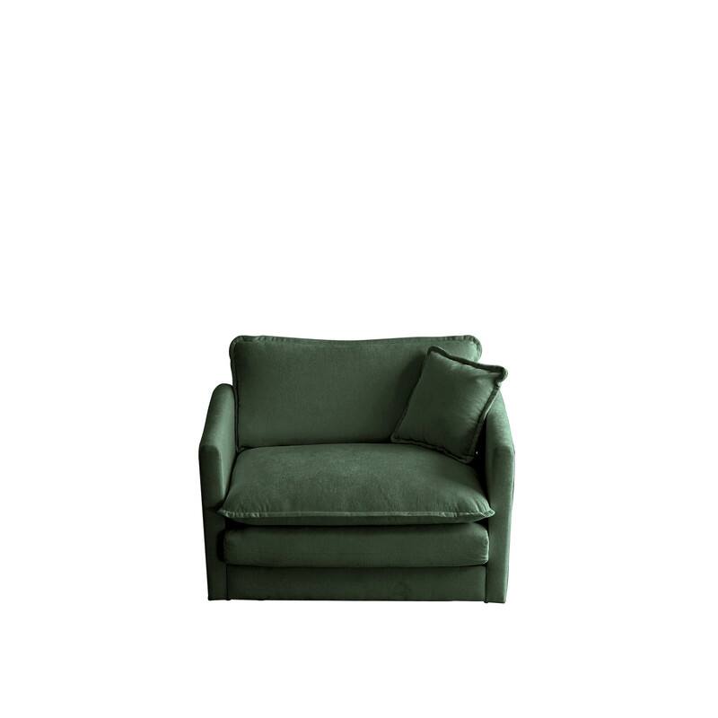Modern Accent Chair with Ottoman, Living Room Club Chair Chenille Upholstered Armchair , Reading Chair for Bedroom