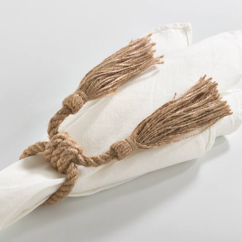 Jute Tassel Napkin Rings (set of 4)