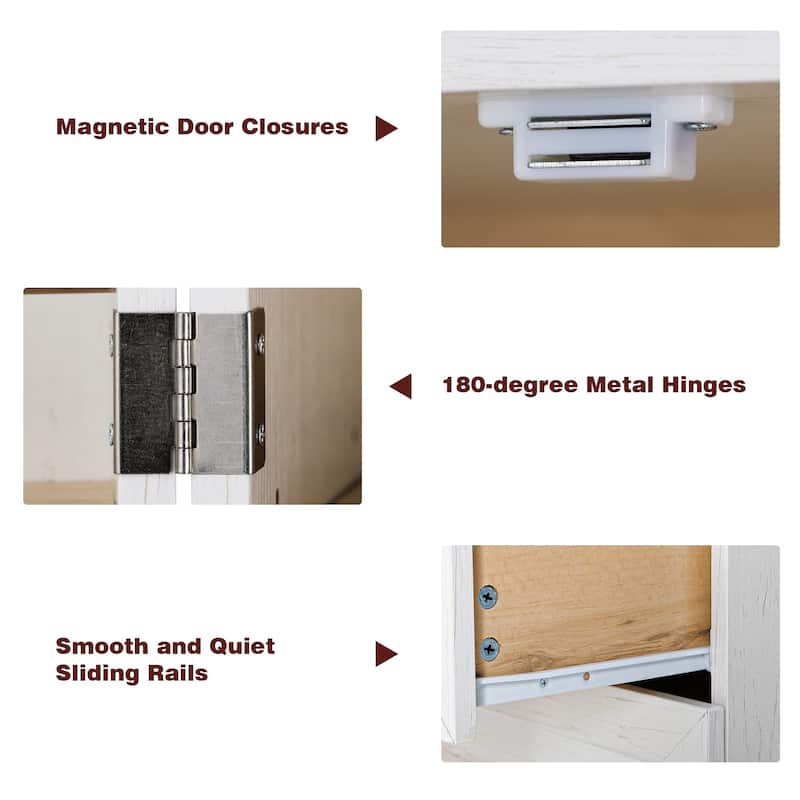 78.2" Farmhouse Kitchen Pantry Cabinet with 8 Door Shelves, 3 Adjustable Shelves and 3 Drawers for Kitchen & Dining Storage