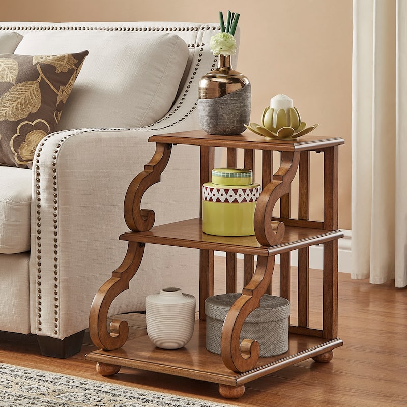 Lorraine Wood Scroll End Table by iNSPIRE Q Classic