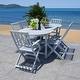 preview thumbnail 17 of 31, SAFAVIEH Hikaru 6-Chair 1-Table Extendable Patio Dining Set
