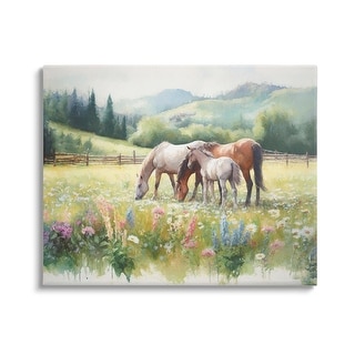 Stupell Horses in Spring Meadow Canvas Wall Art Design by Ramona ...