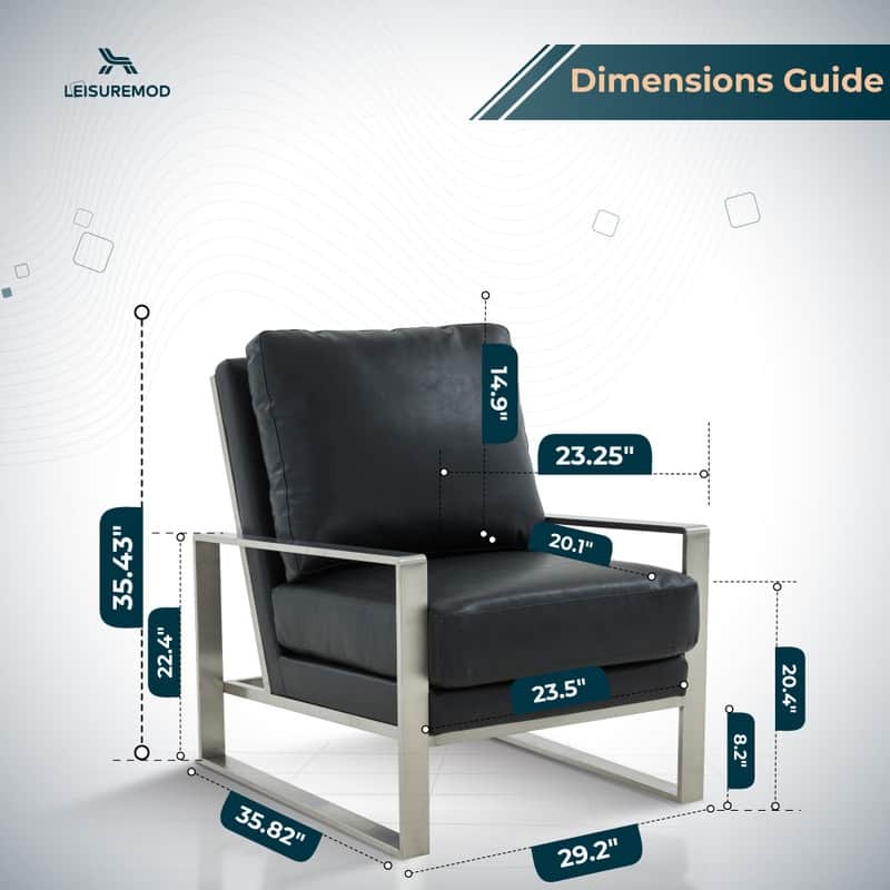 Jefferson Modern Velvet Accent Chair with Brushed Silver Frame, Plush Cushions, and Scratch-Resistant for Home or Office - 29.2