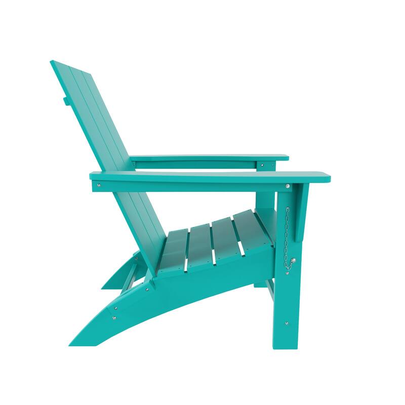 Shoreside Modern 12-Piece Folding Adirondack Chair With Ottoman And Side Table