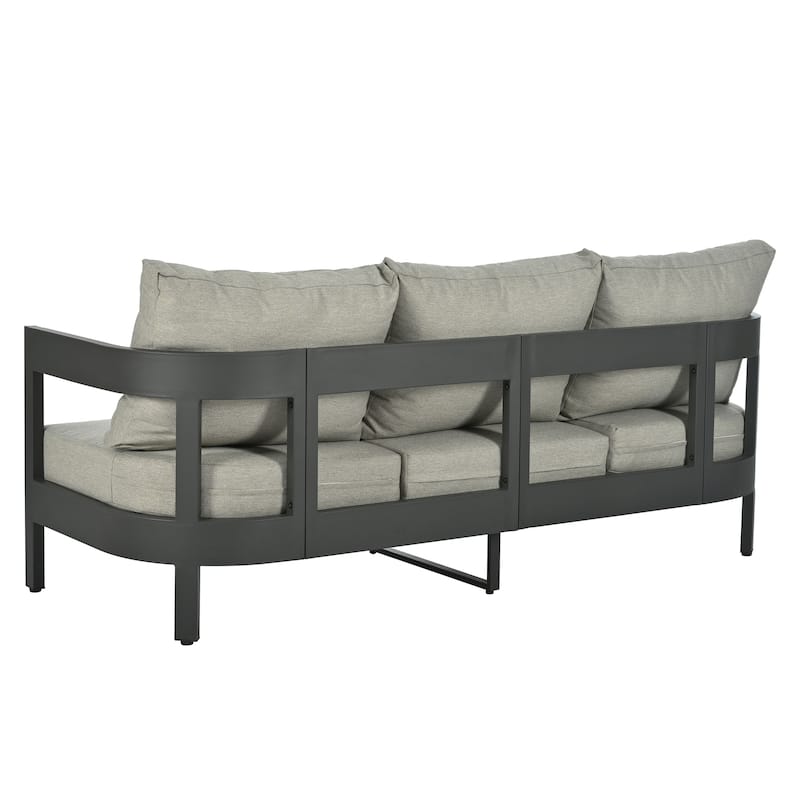 Outdoor Seating Set with Table and Thick Cushions for Lawns (Set of 4)