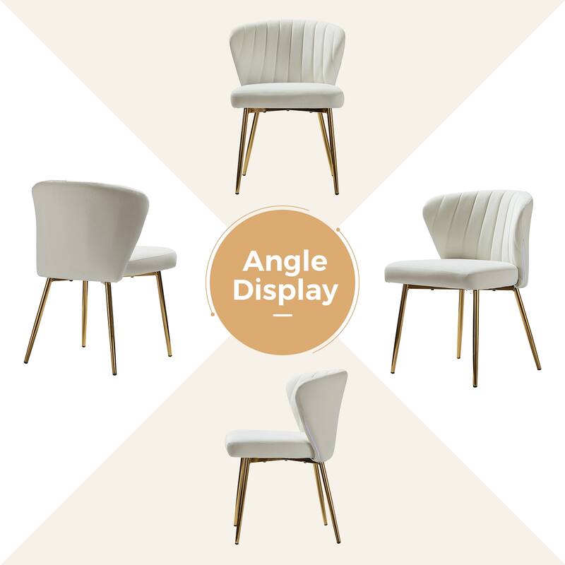 Luna Modern Glam Upholstered Tufted Back Side Accent Dining Chair with Small Base by HULALA HOME