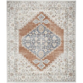 HomeRoots9' X 12' Gray Oriental Power Loom Distressed Area Rug - 9' x ...