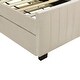 preview thumbnail 11 of 9, Twin Upholstered Platform Bed with Pull-Out Trundle, Velvet Frame with Sturdy Slats